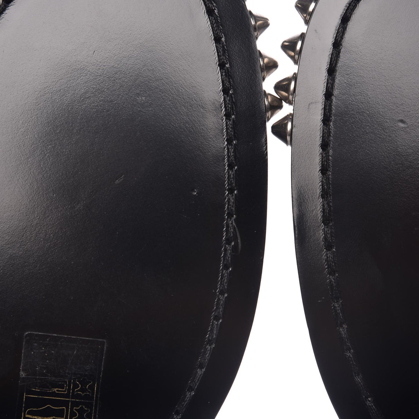 Smooth Calfskin Studded Womens Punk Ranger Boots 40 Black