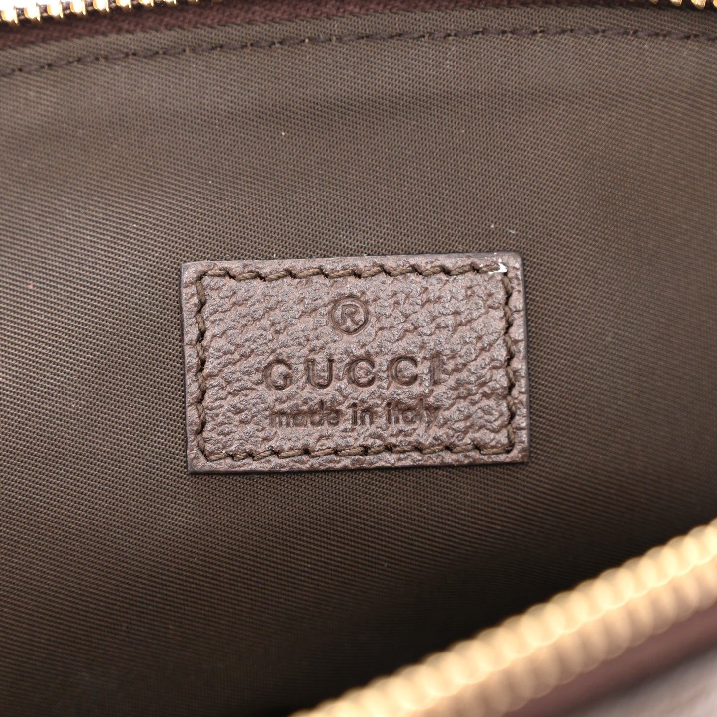 GG Supreme Monogram Textured Calfskin Web Large Ophidia Cosmetic Case Beige Ebony New Acero