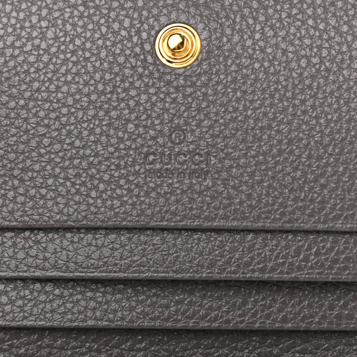 Gucci Grainy Calfskin Zumi Chain Card Case Wallet Dusty Grey 6 of 7