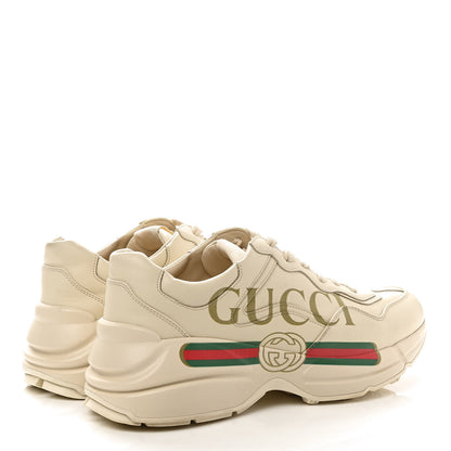 Gucci Calfskin Logo Womens Rhyton Sneakers 41 Ivory 4 of 11