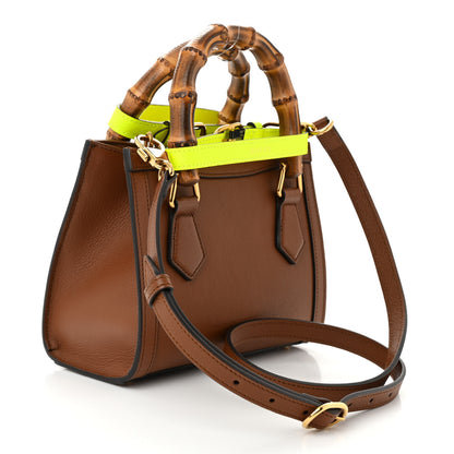 Gucci Wonka Grain Calfskin Mini Diana Tote Bag Cuir Yellow Fluo 3 of 10