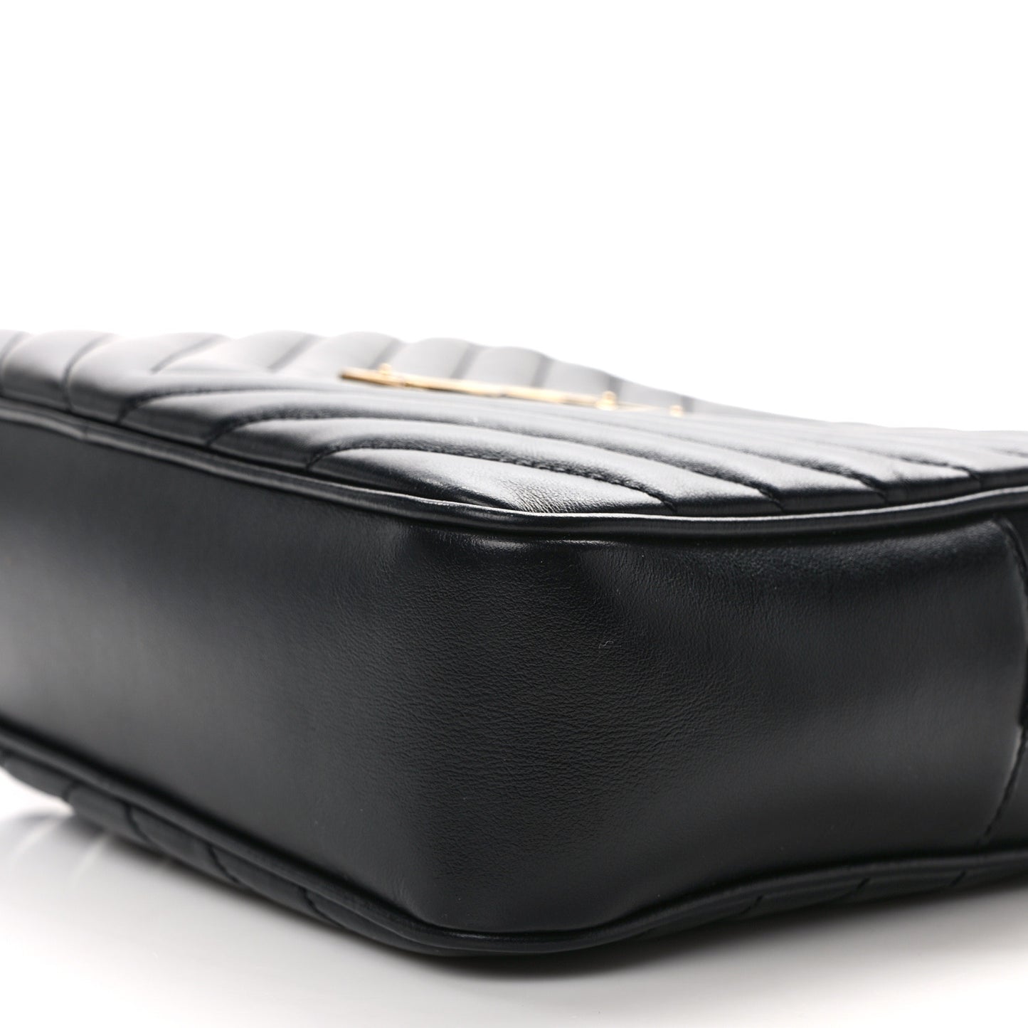SAINT LAURENT Calfskin Matelasse Monogram Lou Camera Bag Black