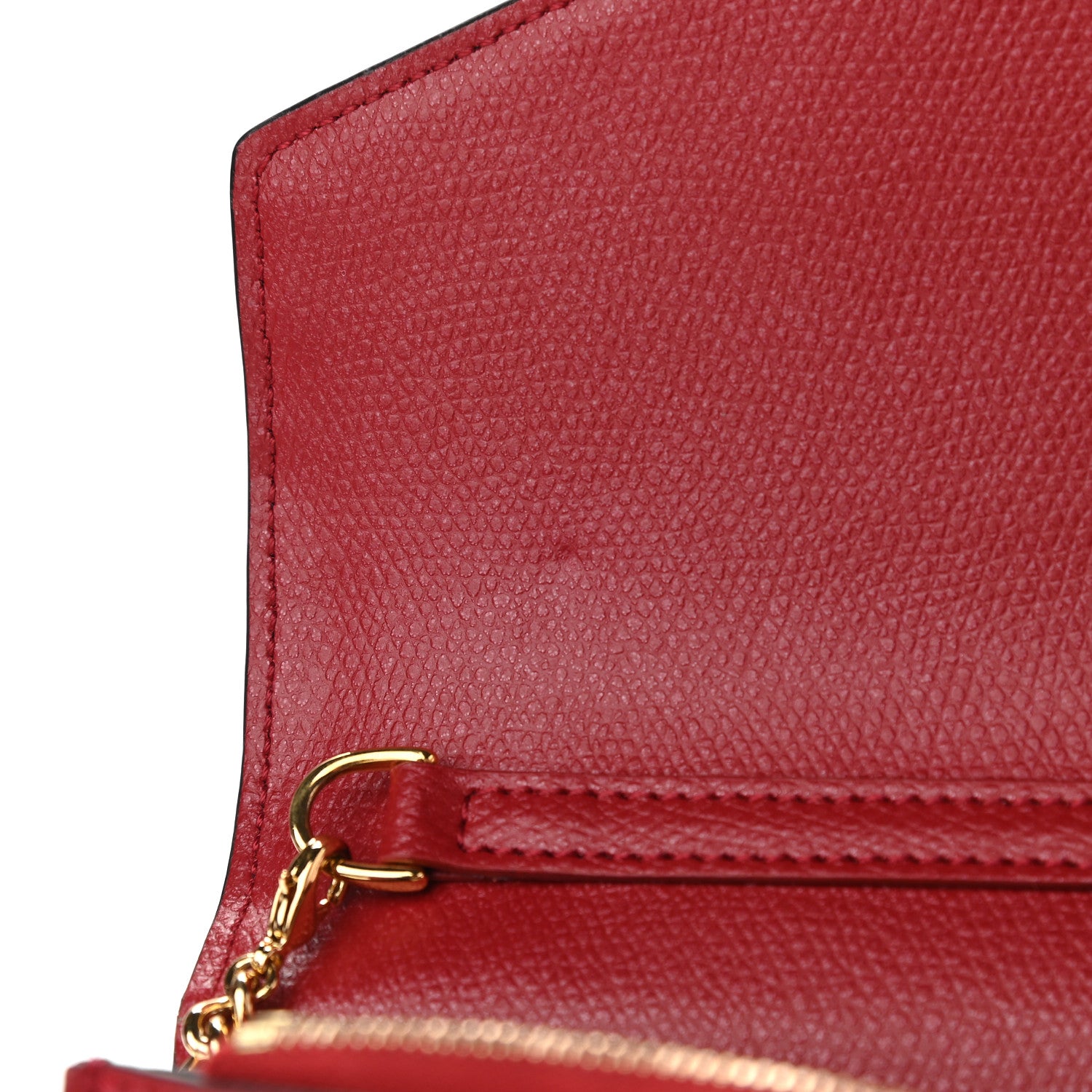 Fendi Vitello Cruise F is Fendi FF 1974 Embossed Medium Envelope Wallet On Chain Fragola Maya Black 9 of 9