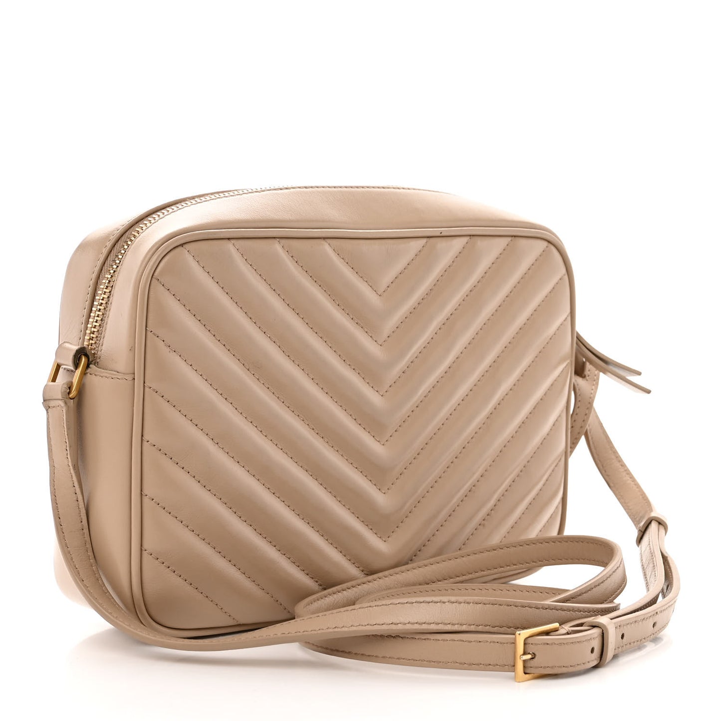 Calfskin Matelasse Monogram Lou Camera Bag Dark Beige