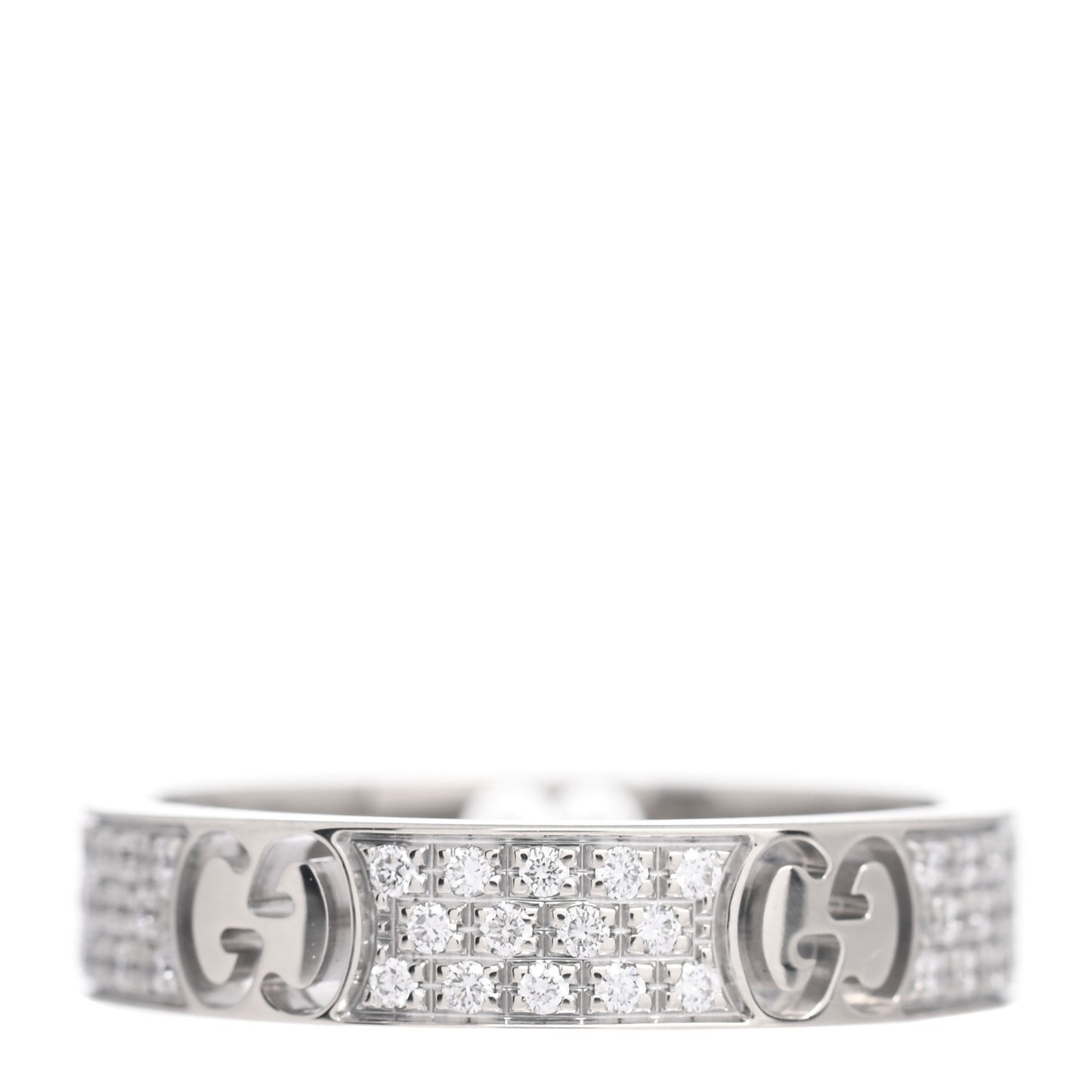 18K White Gold Diamond Icon Stardust Band Ring 49 4.75