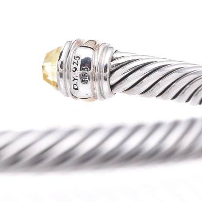 David Yurman Sterling Silver 14K Yellow Gold Citrine 5mm Cable Classics Bracelet 4 of 4