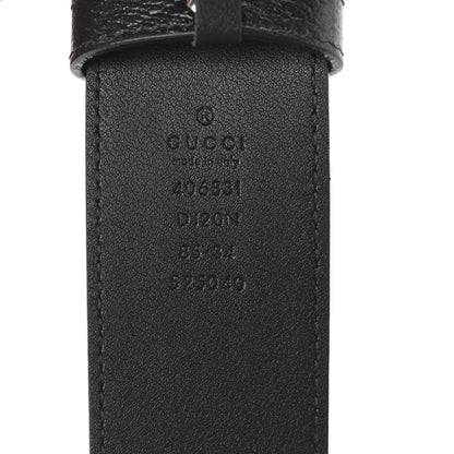 Gucci Textured Dollar Calfskin Nickel Double G 40mm Belt 85 34 Black 3 of 4