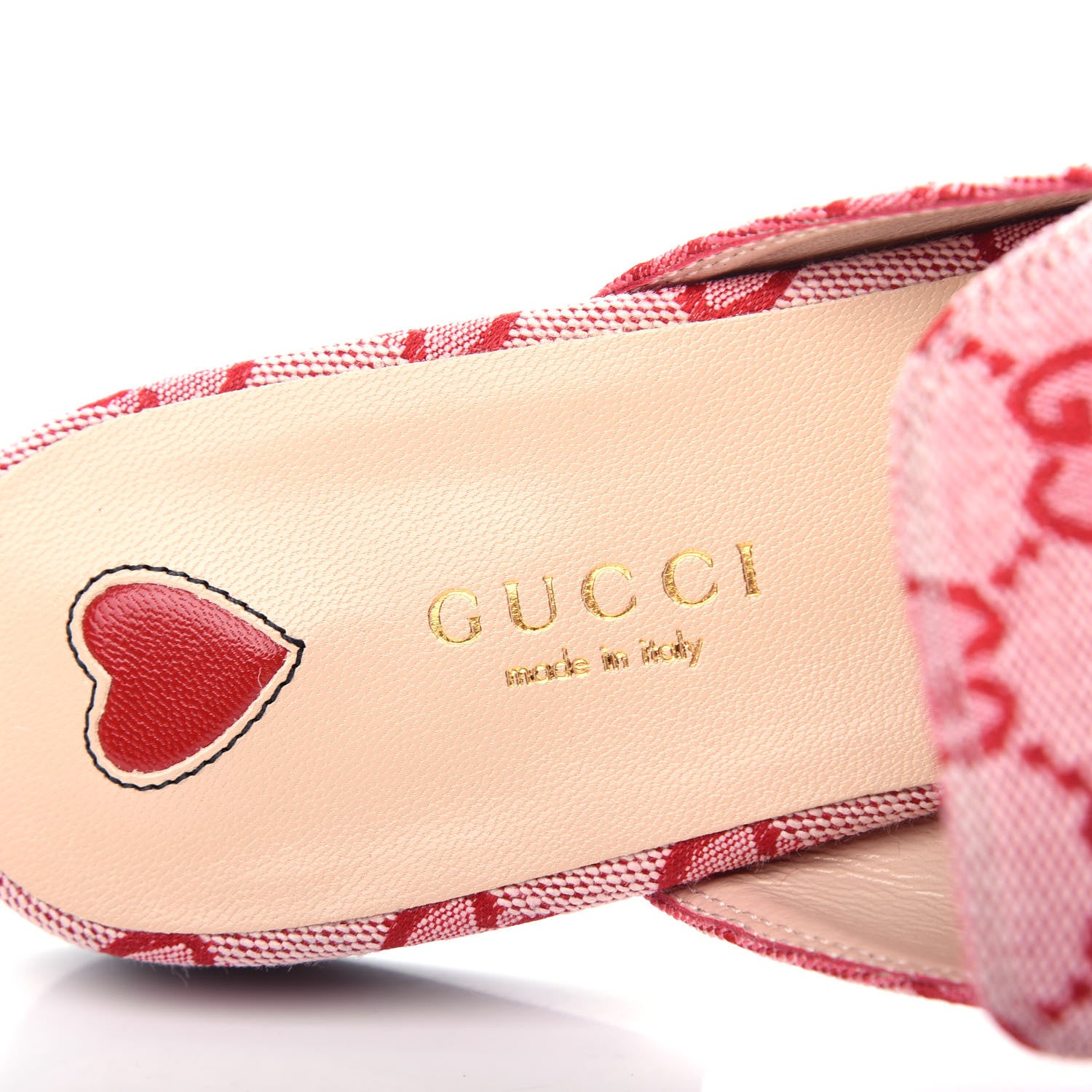 Gucci Canvas GG Monogram Horsebit Womens Princetown Slippers 36.5 Gardenia Hibiscus Red 8 of 11