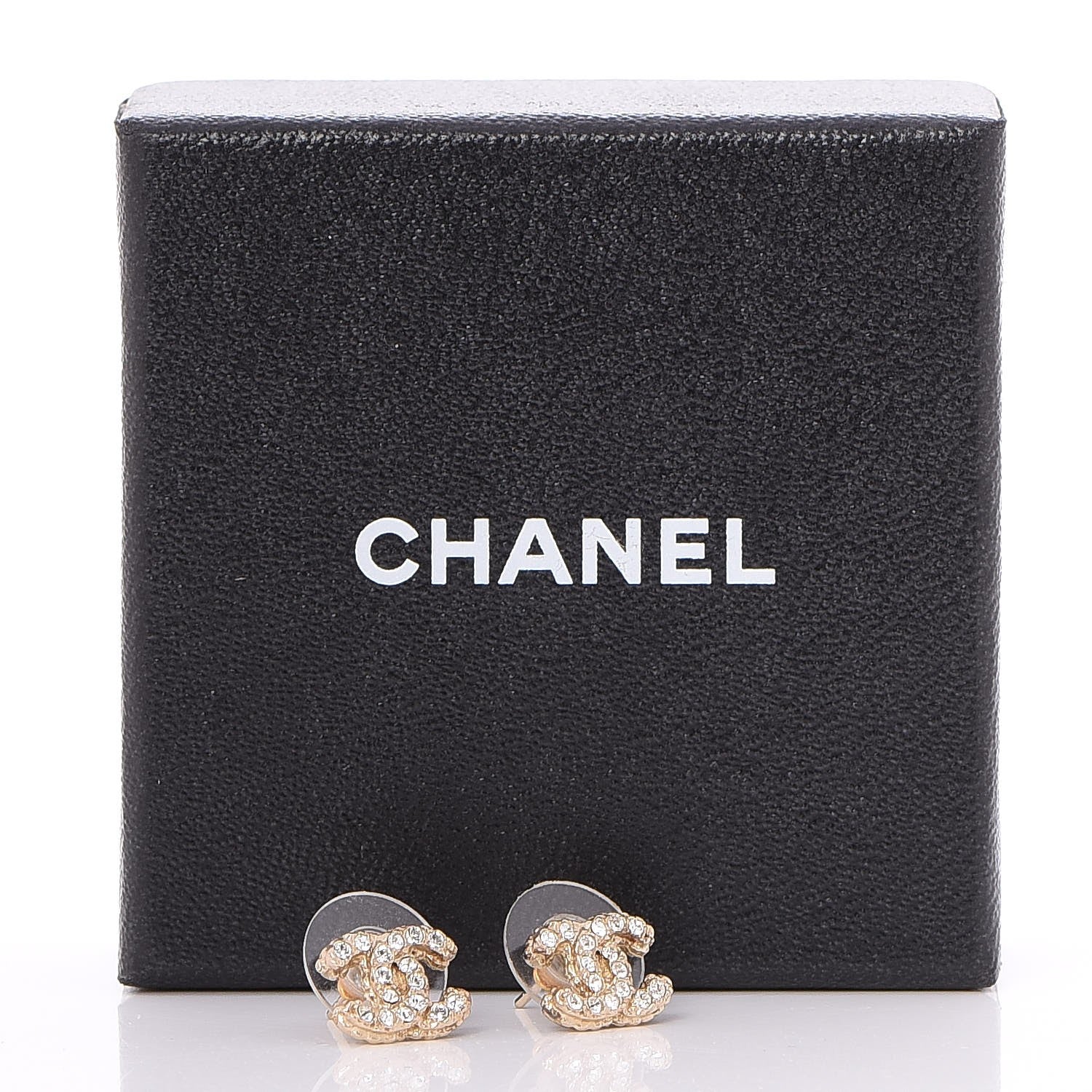 Chanel Crystal Mini CC Earrings Gold 5 of 5