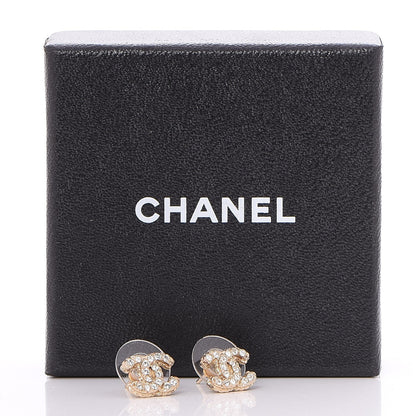 Chanel Crystal Mini CC Earrings Gold 5 of 5