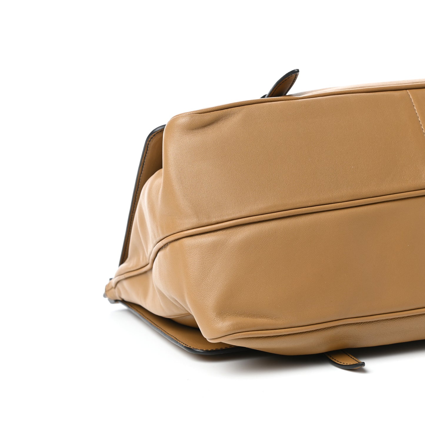 Nappa Intrecciato Top Handle Tote Camel