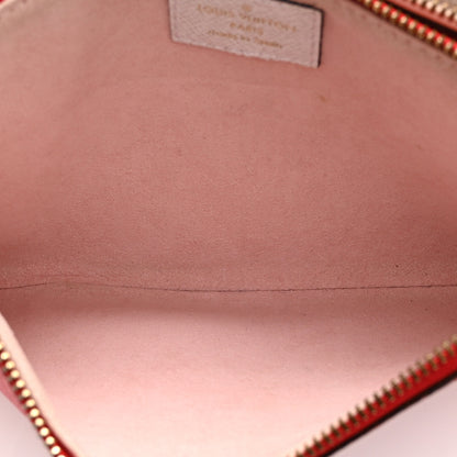 Louis Vuitton Monogram Giant Double Zip Pochette Rouge 6 of 11