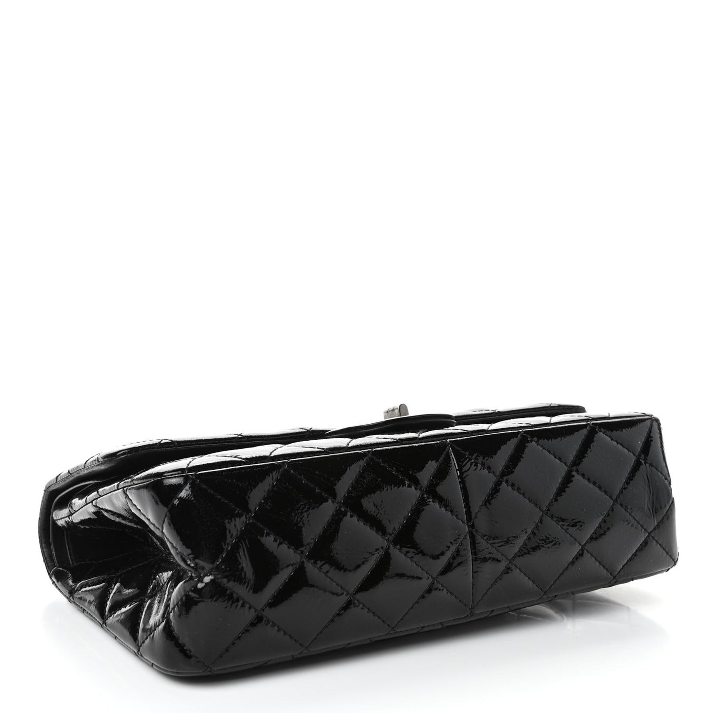 Distressed Patent Quilted 2.55 Reissue 227 Flap Black