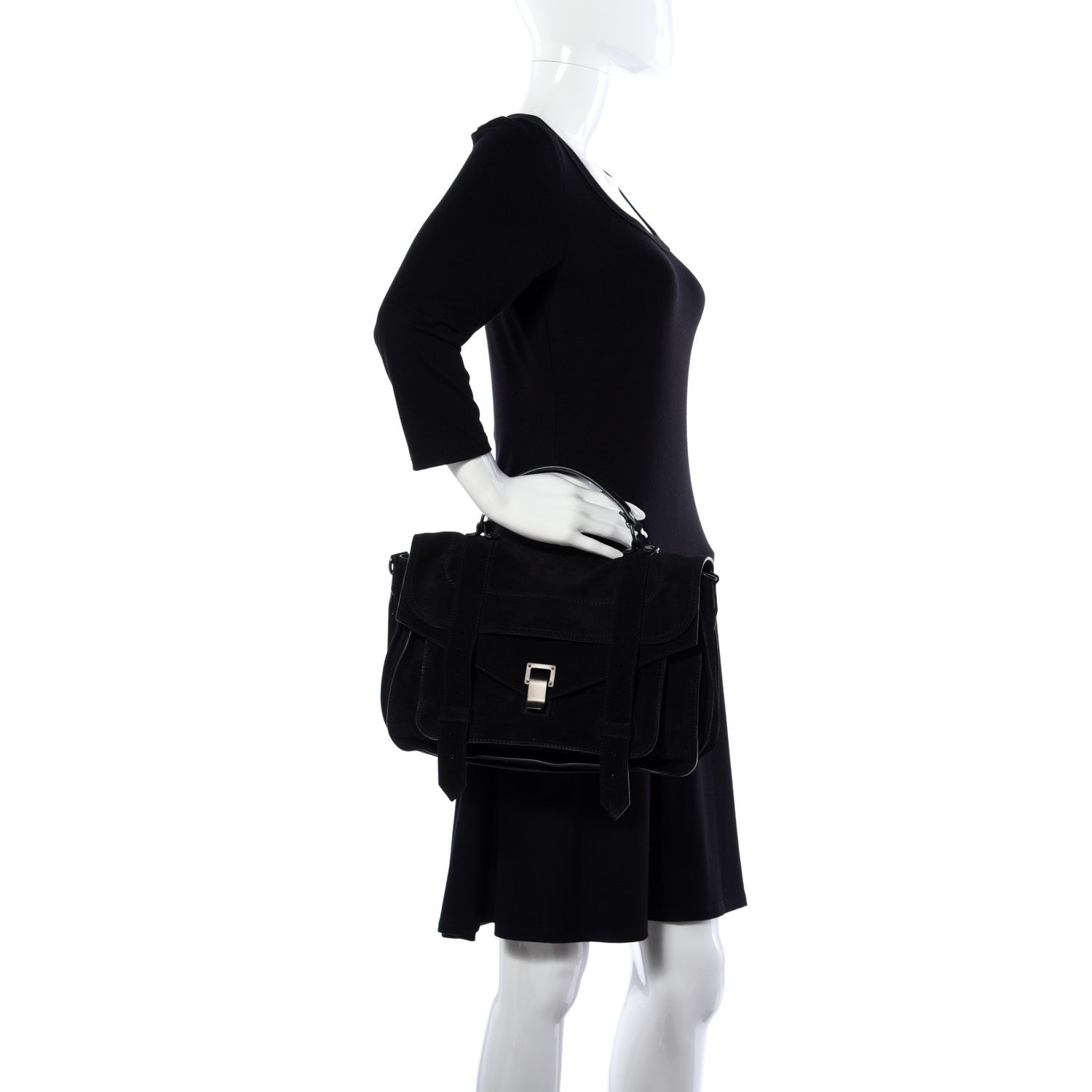 Proenza Schouler Suede Medium PS1 Satchel Black 2 of 18