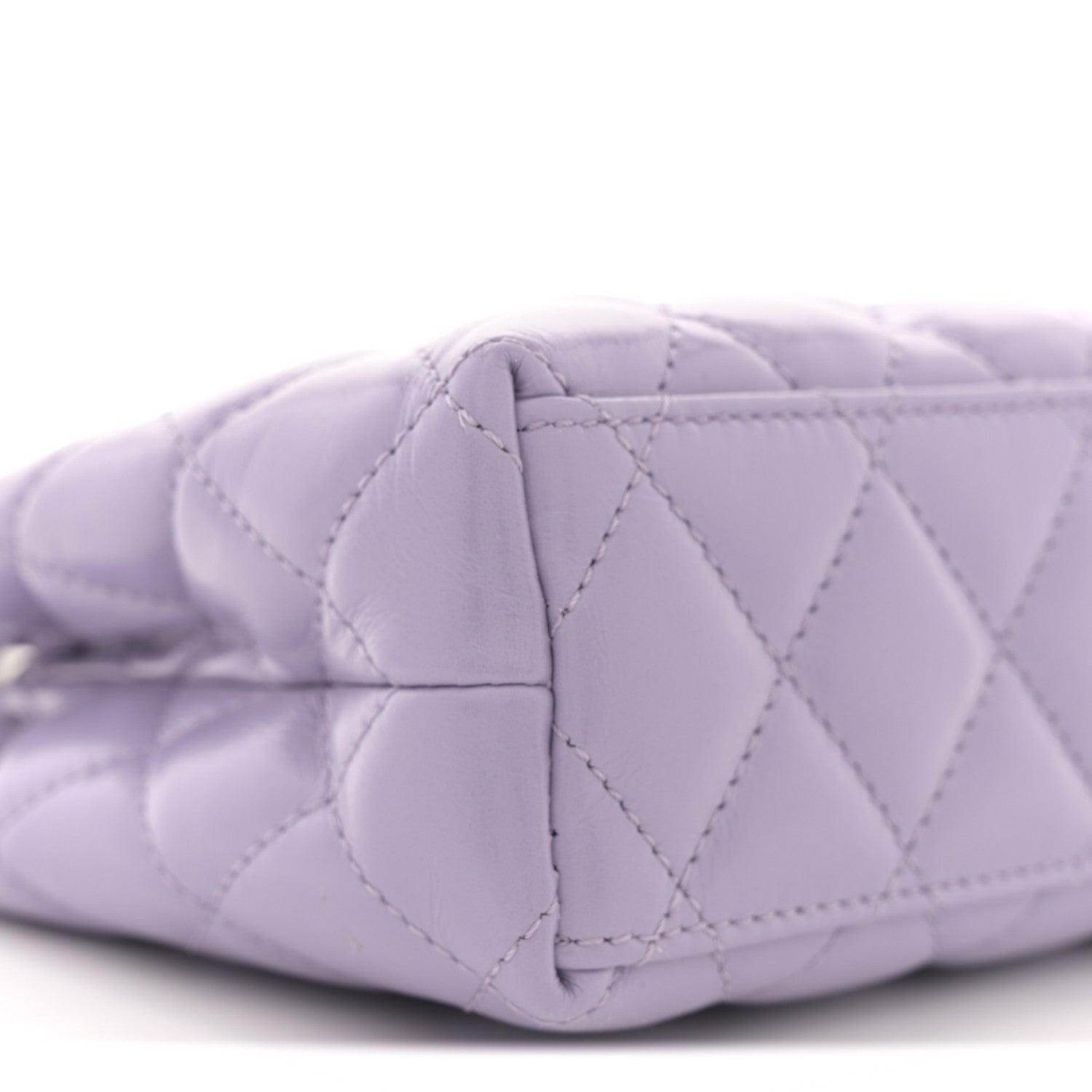 Chanel Shiny Aged Calfskin Quilted Nano Kelly Shopper Lilac 9 of 10