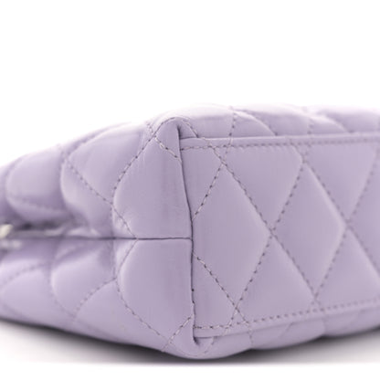 Chanel Shiny Aged Calfskin Quilted Nano Kelly Shopper Lilac 9 of 10
