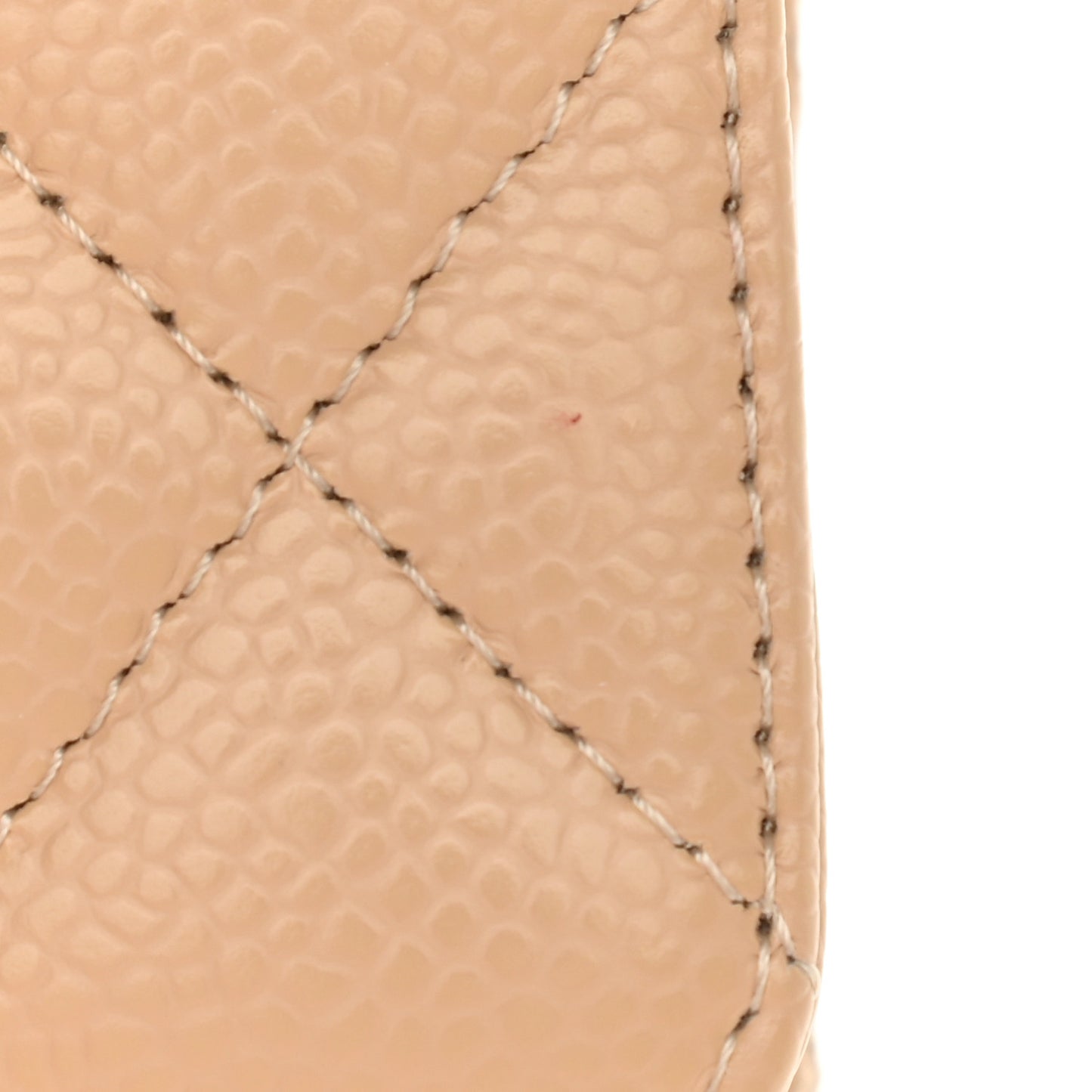 Caviar Quilted Medium Double Flap Beige