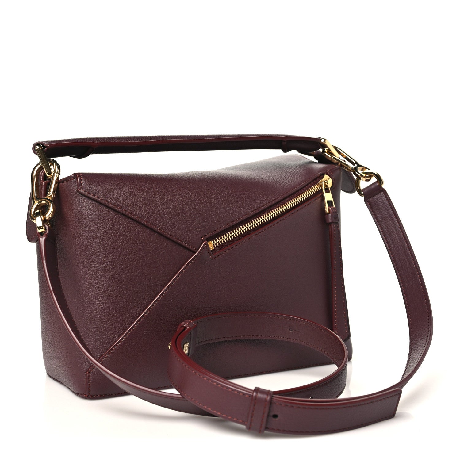 Loewe Soft Grained Calfskin Small Puzzle Edge Bag Dark Burgundy 3 of 9