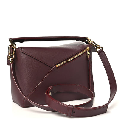 Loewe Soft Grained Calfskin Small Puzzle Edge Bag Dark Burgundy 3 of 9