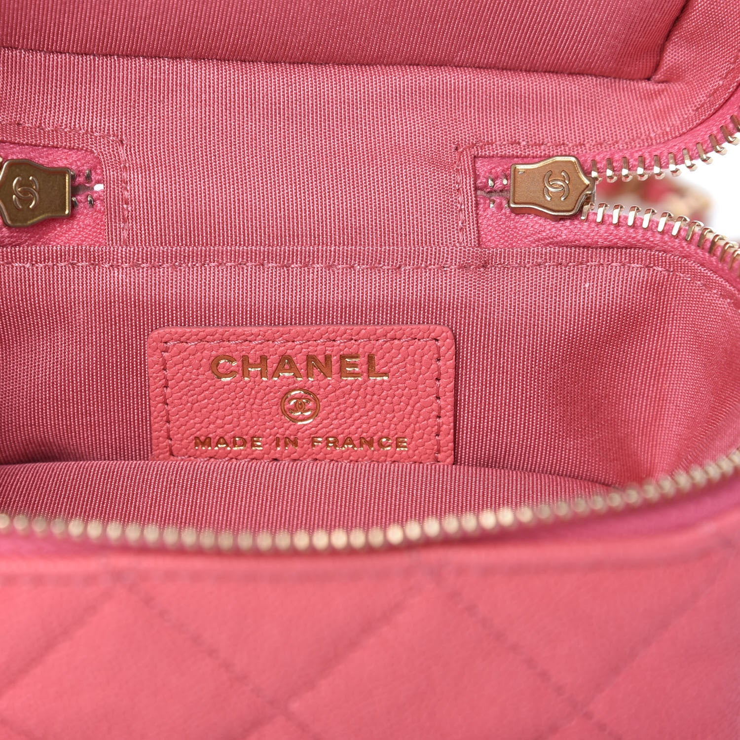 Chanel Caviar Quilted Mini Top Handle Vanity With Chain Pink 8 of 9