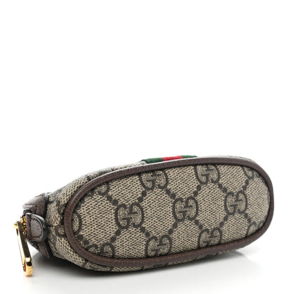 Gucci GG Supreme Monogram Web Ophidia Dome Key Pouch Beige New Acero 4 of 8