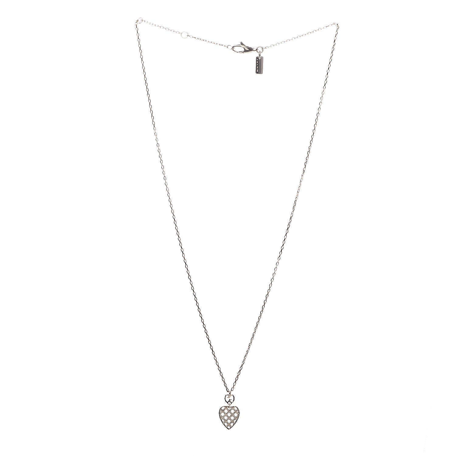 Gucci 18K Yellow Gold Diamantissima Heart Pendant Necklace 3 of 6