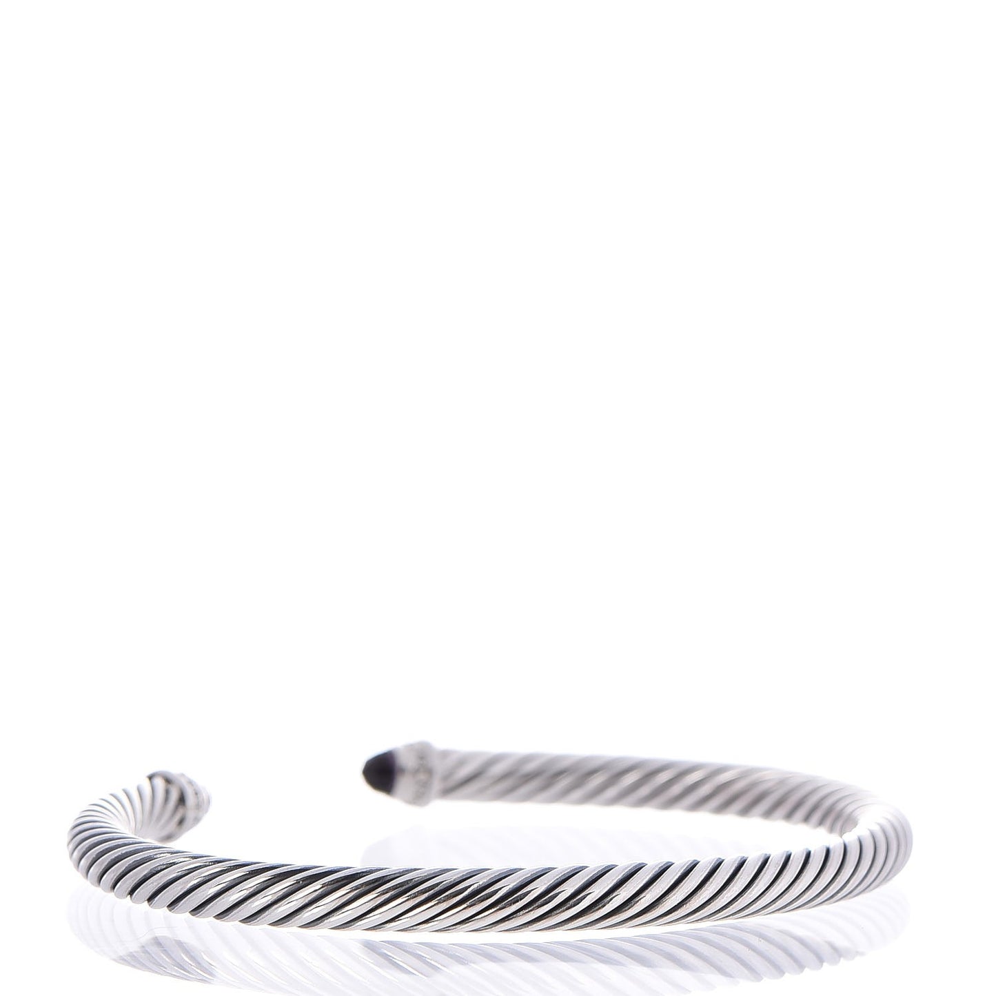 Sterling Silver Diamond Amethyst 5mm Cable Classics Bracelet