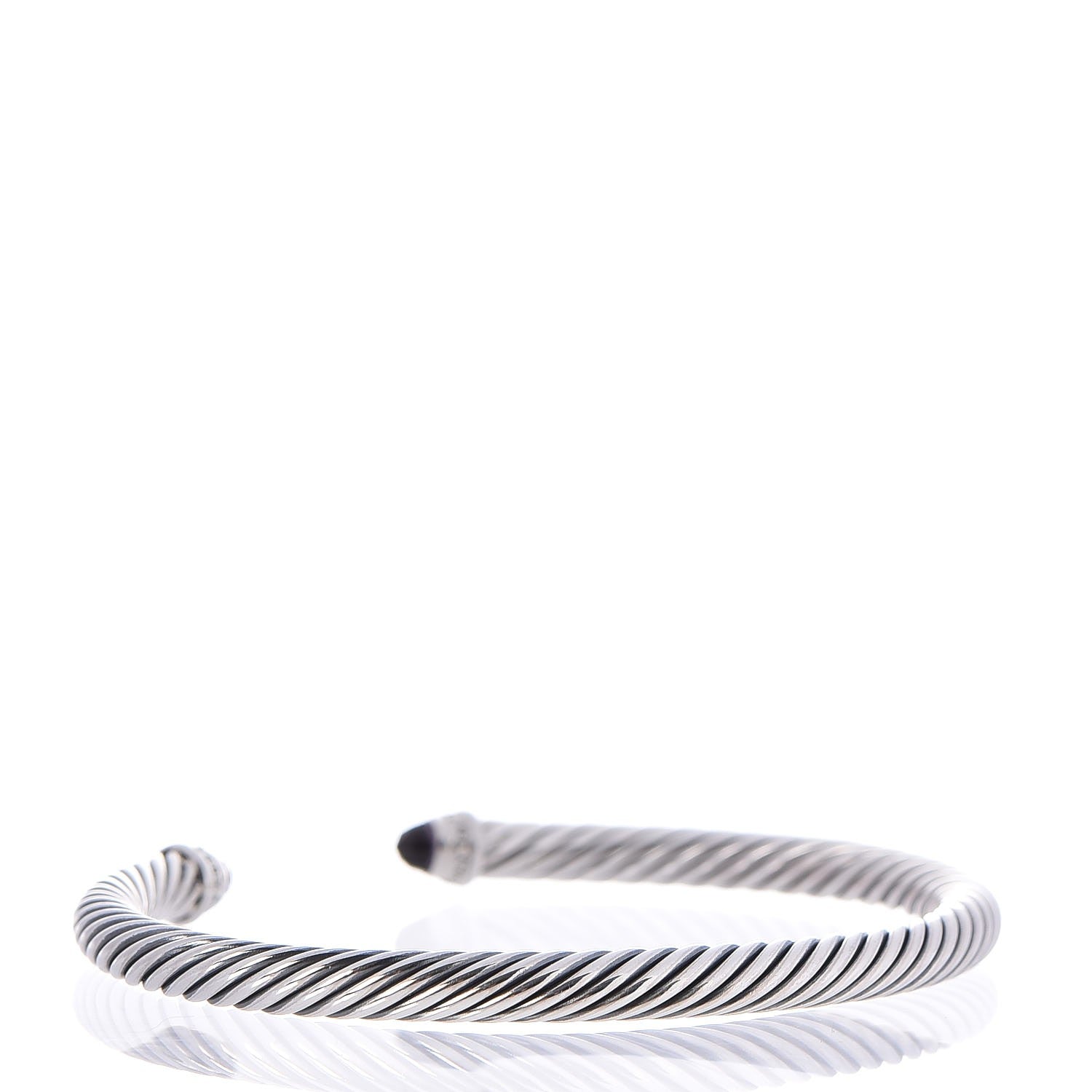 David Yurman Sterling Silver Diamond Amethyst 5mm Cable Classics Bracelet 3 of 4