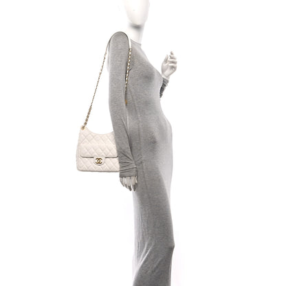 Chanel Caviar Quilted Wavy CC Hobo White 2 of 11