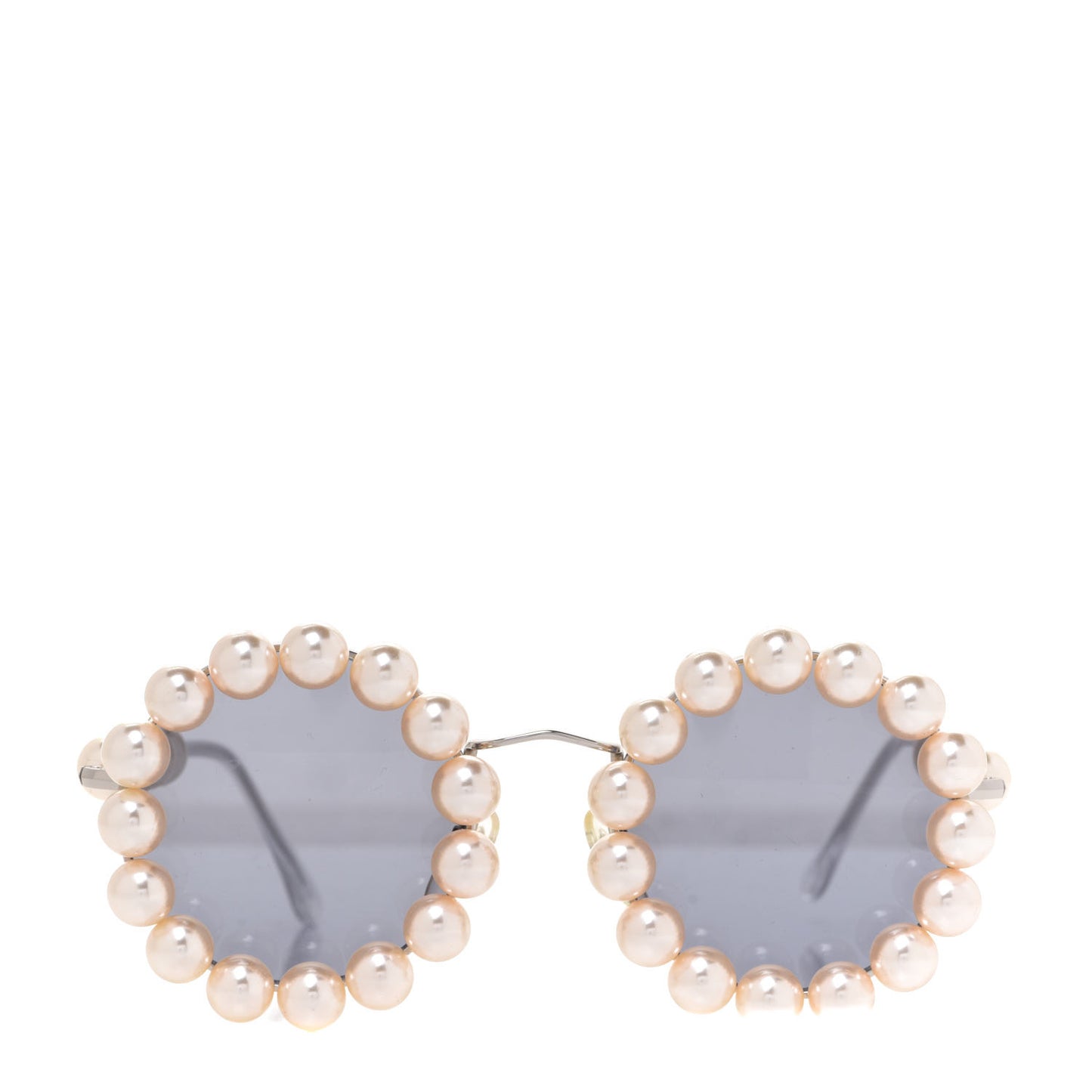 Pearl Round Sunglasses 03526 Silver