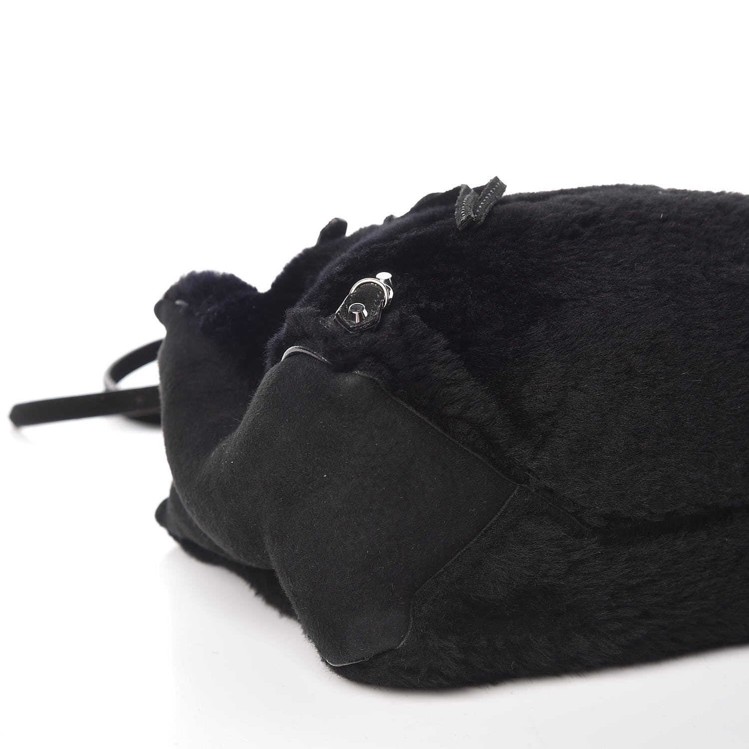Balenciaga Shearling Suede Classic Silver Hardware Papier Mini A4 Tote Black 5 of 9
