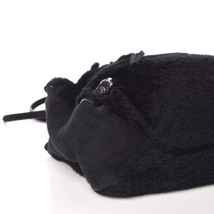Balenciaga Shearling Suede Classic Silver Hardware Papier Mini A4 Tote Black 5 of 9