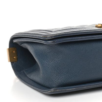 Chanel Caviar Quilted Medium Boy Flap Blue 8 of 9