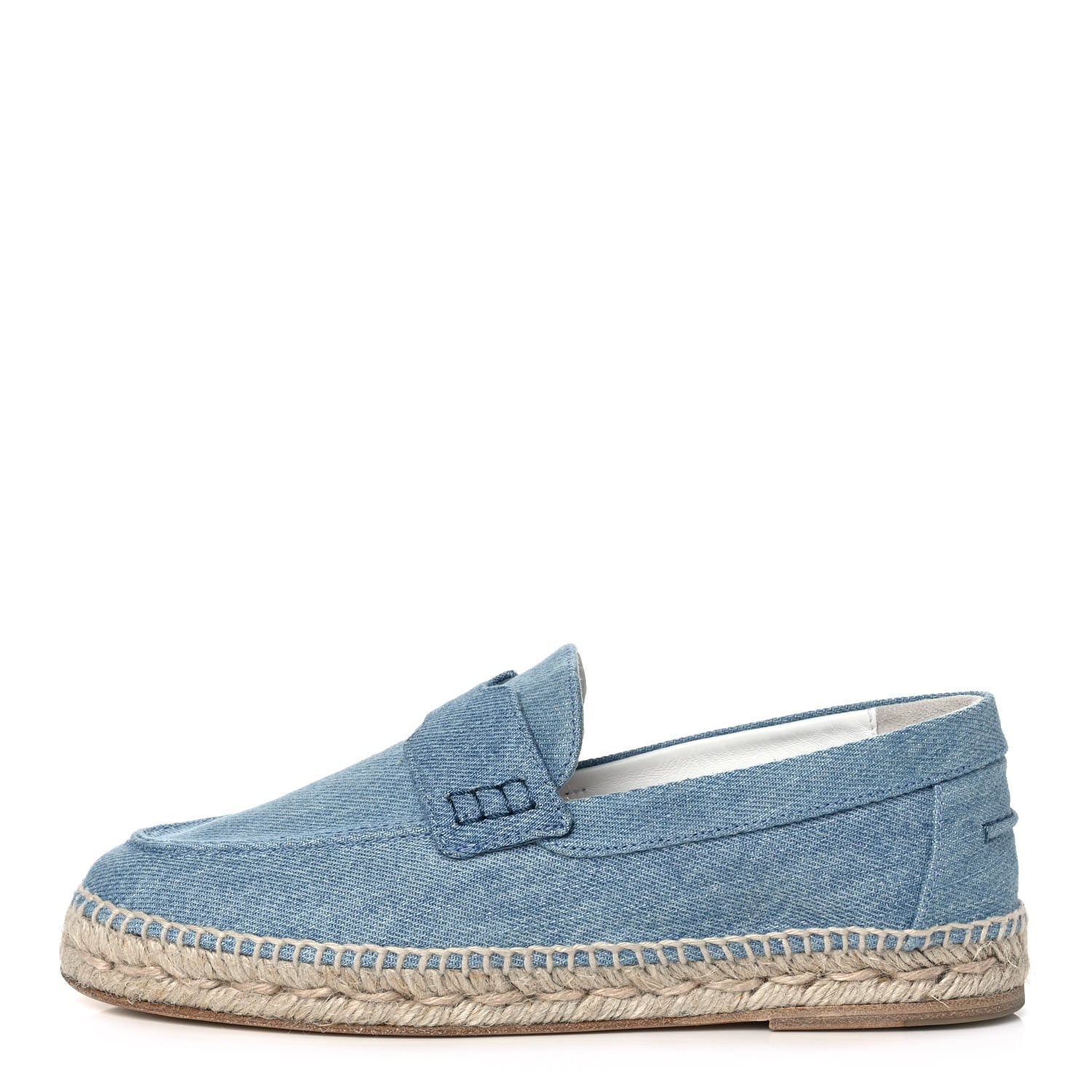 Hermes Denim Canvas Womens Trip Espadrilles 37 Bleu Clair 1 of 8