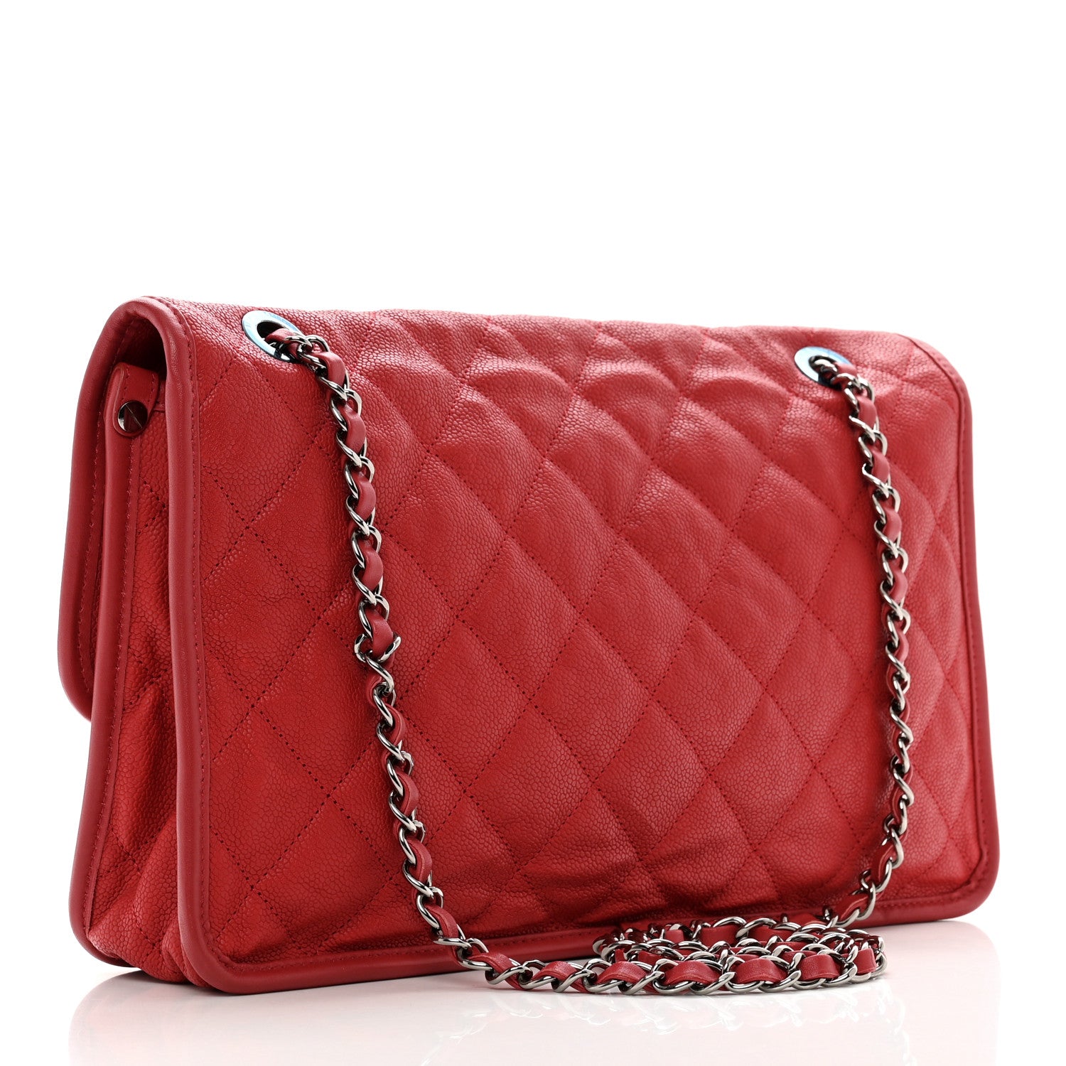 Chanel Caviar Quilted Large French Riviera Flap Red 3 of 10