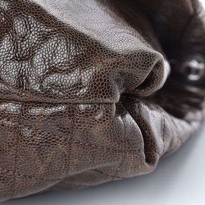 Chanel Grained Calfskin Quilted Maxi Elastic Flap Brown 10 of 10