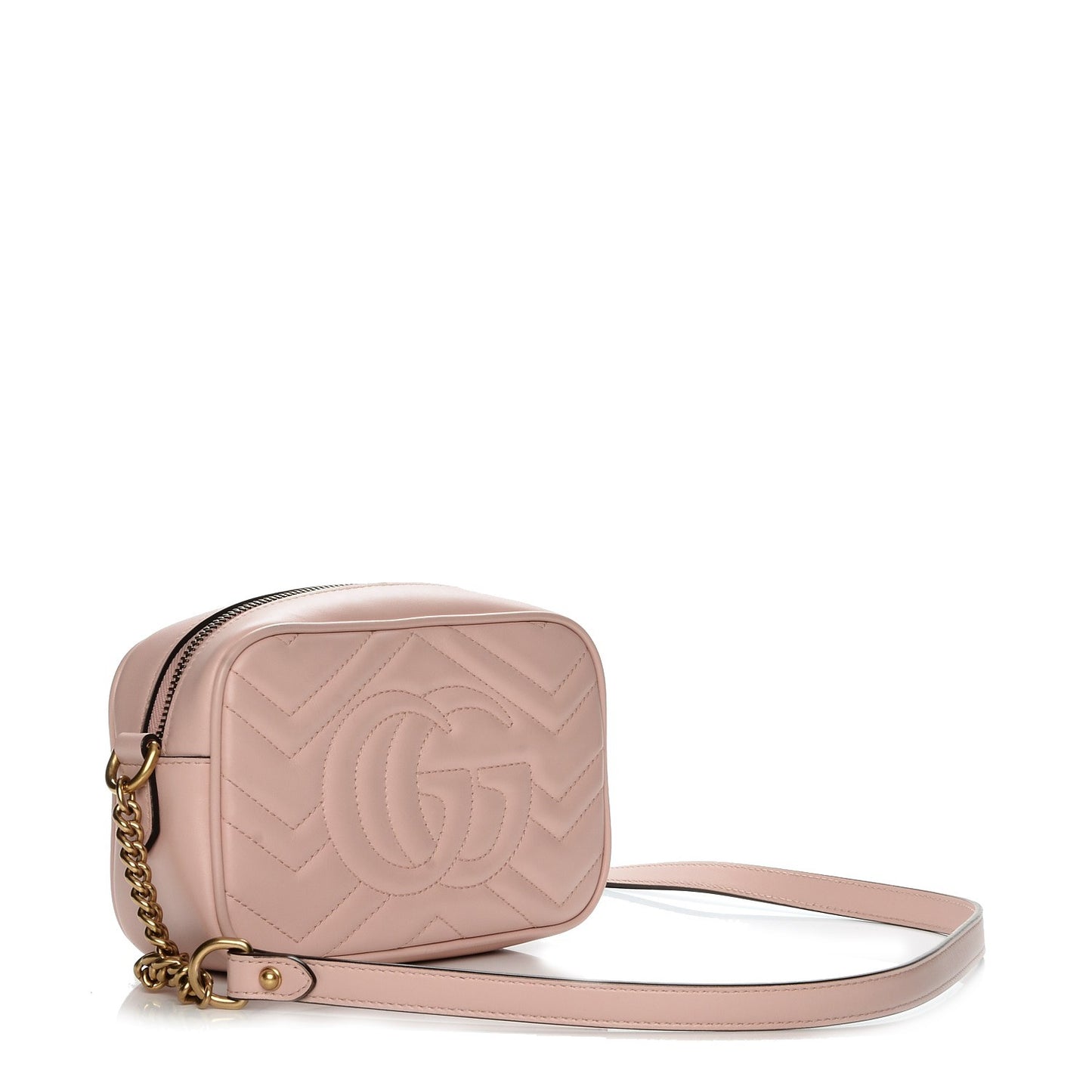 Calfskin Matelasse Mini GG Marmont Chain Shoulder Bag Perfect Pink
