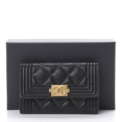 Chanel Caviar Quilted Boy Flap Card Holder Black 9 of 9