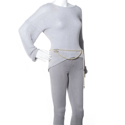 Chanel Pearl CC Double Strand Belt Silver 2 of 7