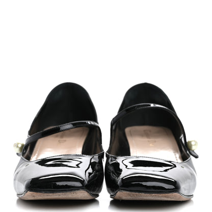 Christian Dior Patent Square Mary-Jane Pumps 40 Black 3 of 13
