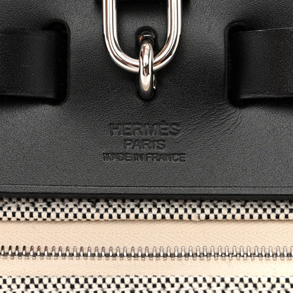 Hermes Vache Hunter Criss Viking Herbag Zip Retourne 31 PM Ecru Black 9 of 13