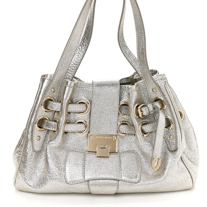 Jimmy Choo Metallic Calfskin Riki Bag Silver 7 of 11