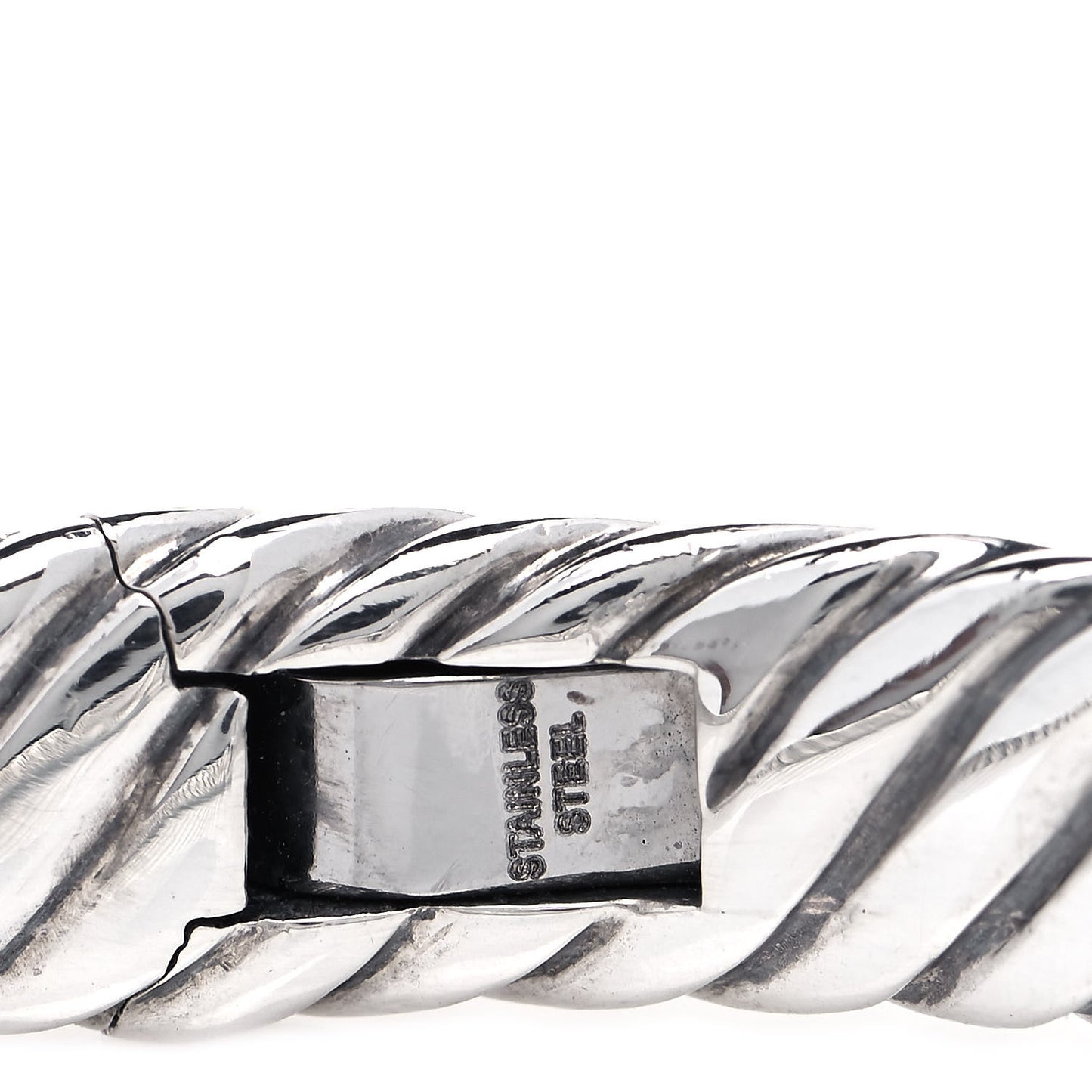 Sterling Silver Diamond 7mm Cable Buckle Bracelet