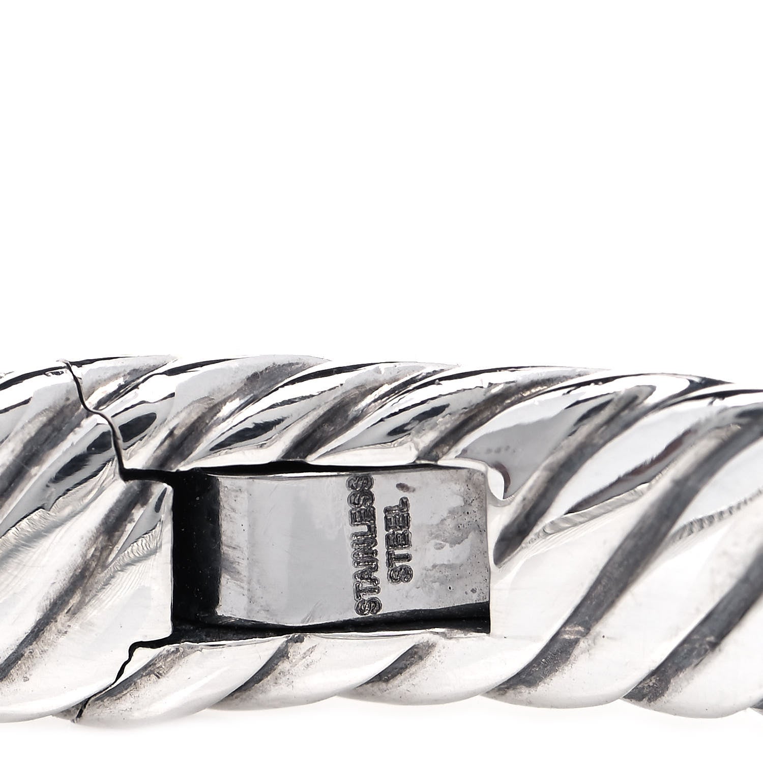 David Yurman Sterling Silver Diamond 7mm Cable Buckle Bracelet 5 of 6