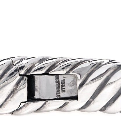 David Yurman Sterling Silver Diamond 7mm Cable Buckle Bracelet 5 of 6