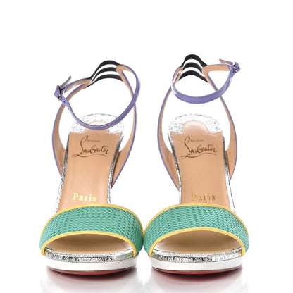 Christian Louboutin Patent Rete Glitter Discoport 120 Sandals 37 Opal 2 of 10