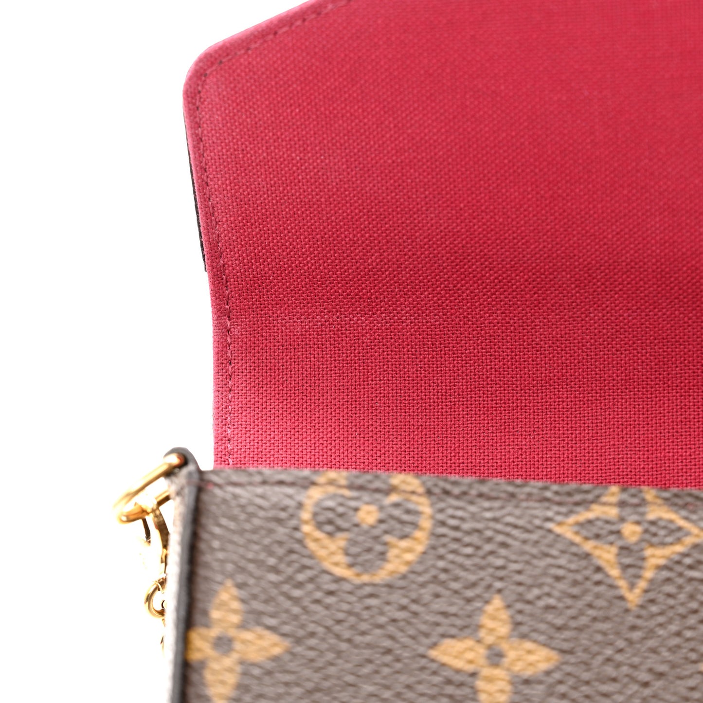 Monogram Pochette Felicie Chain Wallet Fuchsia