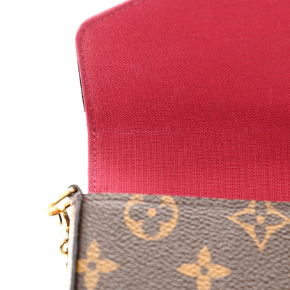 Louis Vuitton Monogram Pochette Felicie Chain Wallet Fuchsia 12 of 13