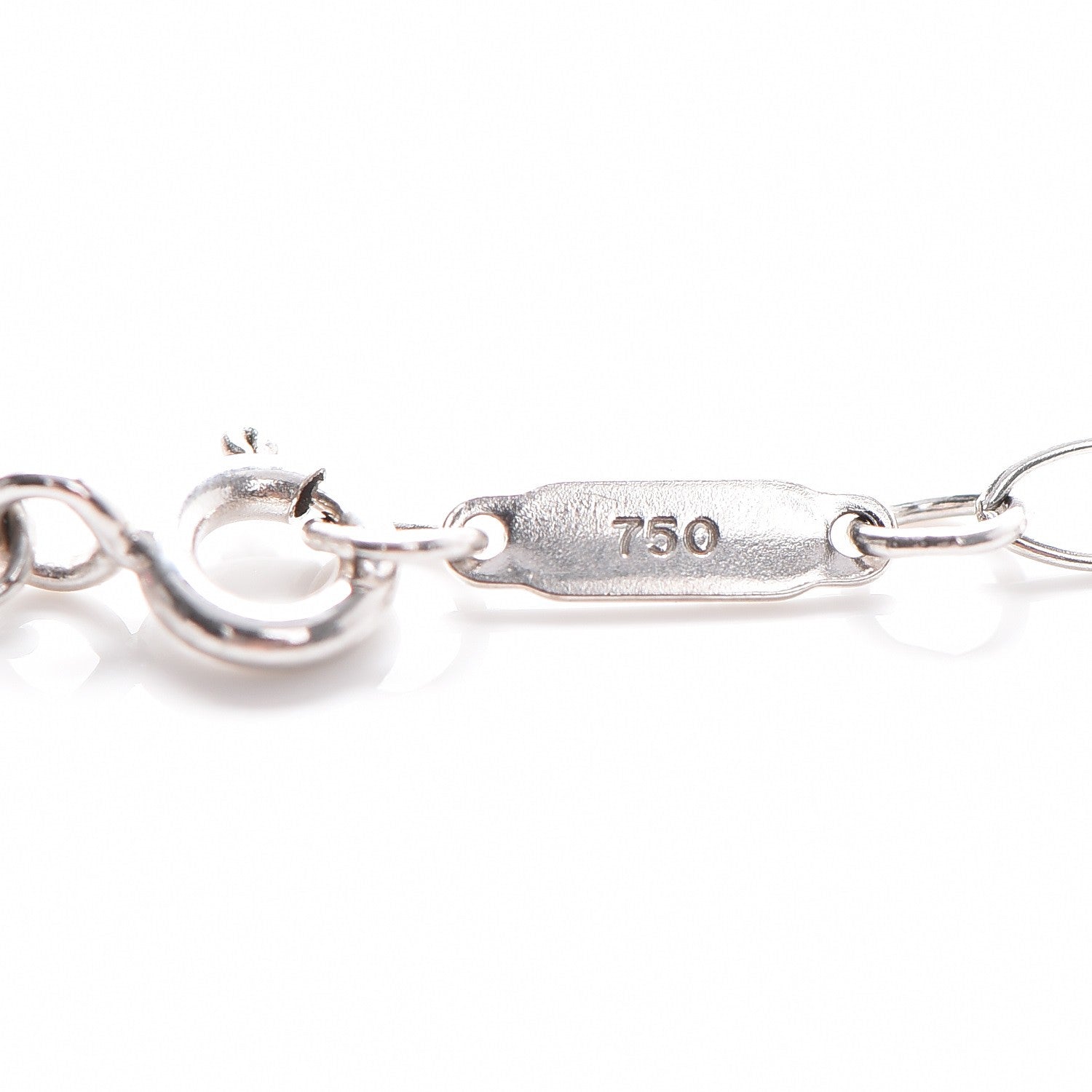 Tiffany 18K White Gold Diamond Mini Heart Key Charm Pendant Link Necklace 5 of 6