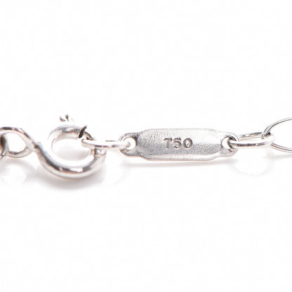 Tiffany 18K White Gold Diamond Mini Heart Key Charm Pendant Link Necklace 5 of 6